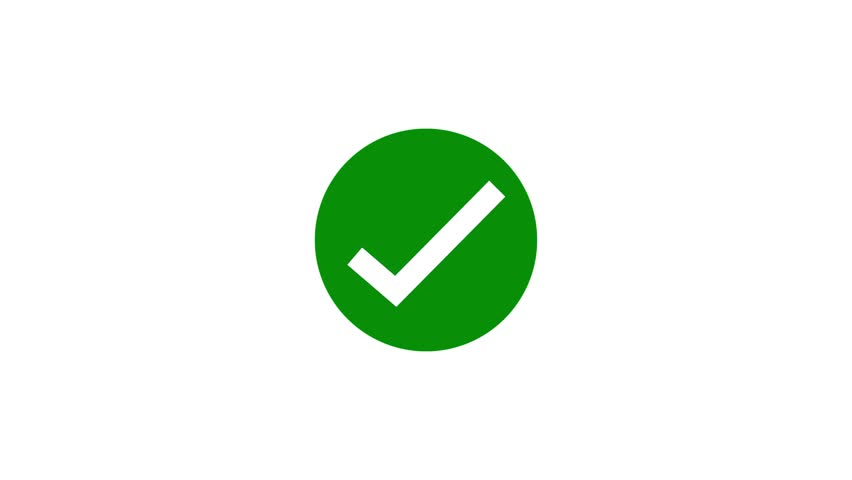 Approved icon animation. Checkmark icon, succesfully, done, approved sign, tick icon animation.