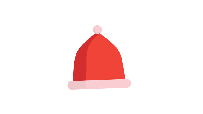 Santa Clauss Hat animated icon with alpha channel. Perfect for project and Explainer Video