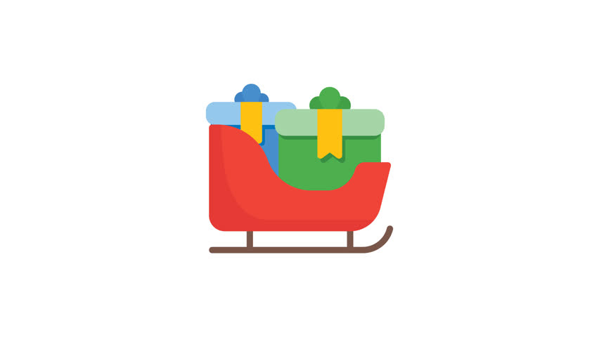 Sleigh animated icon with alpha channel. Perfect for project and Explainer Video