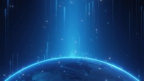 Abstract view of Earth with glowing data streams and network connections, global communication and digital technology. - Powered by Shutterstock - Get 15% off with code: PIKWIZARD15