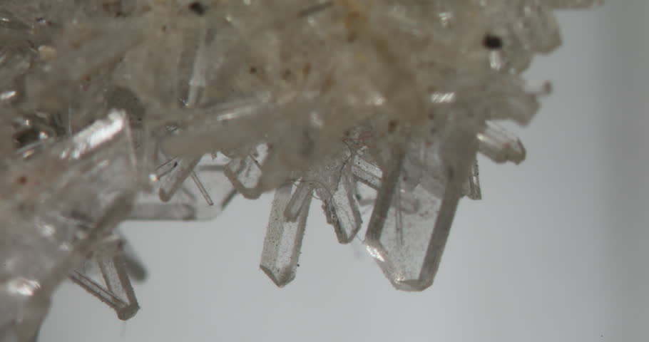 Selenite crystal needles on rock