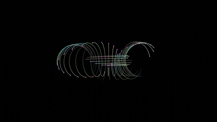Abstract 3D Wireframe Torus with Purple Neon Glow
