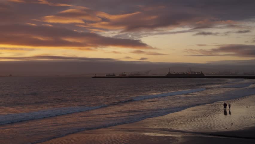 Sunset on the beach in Seal Beach, CA