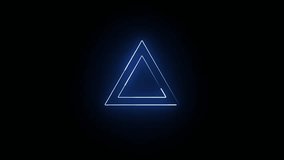 Abstract glowing blue triangle line moving animation. neon line triangle shape looping on black background - Powered by Shutterstock - Get 15% off with code: PIKWIZARD15