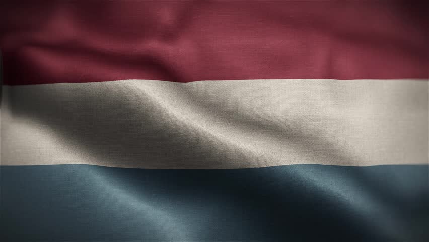 Luxembourg Wavy Flag in the Wind in Slow Motion Waving Official Flag