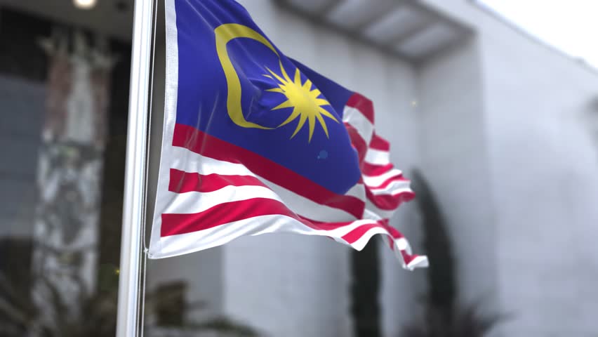 Malaysia Flag in the Wind Waving Official Flag 4K
