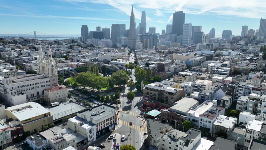 San Francisco Skyline In California United States. Downtown District. Urban Landscape. Highrise Buildings. San Francisco Skyline In California United States. Landmark Skyline.