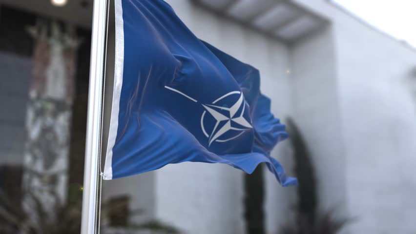 NATO Flag in the Wind Waving Official Flag 4K