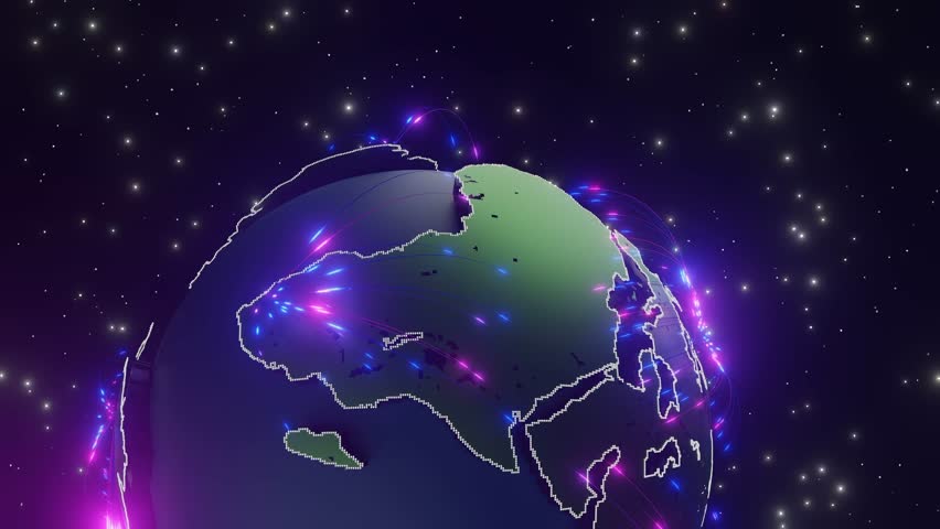 3D globe with glowing digital data points and network connections in space. Global communication and technology concept for design and vertical - Powered by Shutterstock - Get 15% off with code: PIKWIZARD15
