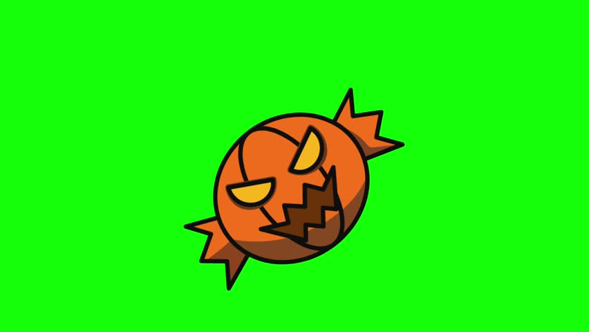 halloween sticker isolated on green screen 