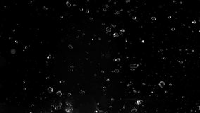 Super Slow Motion of Flying Water Drops, Isolated on Black Background. Filmed on High Speed Cinema Camera, 1000fps. - Powered by Shutterstock - Get 15% off with code: PIKWIZARD15