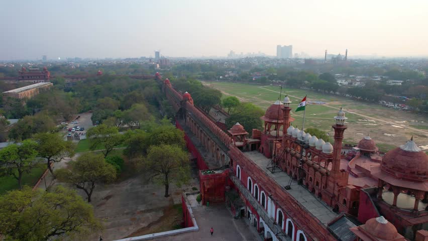 Red Fort in Delhi, India Drone 4K