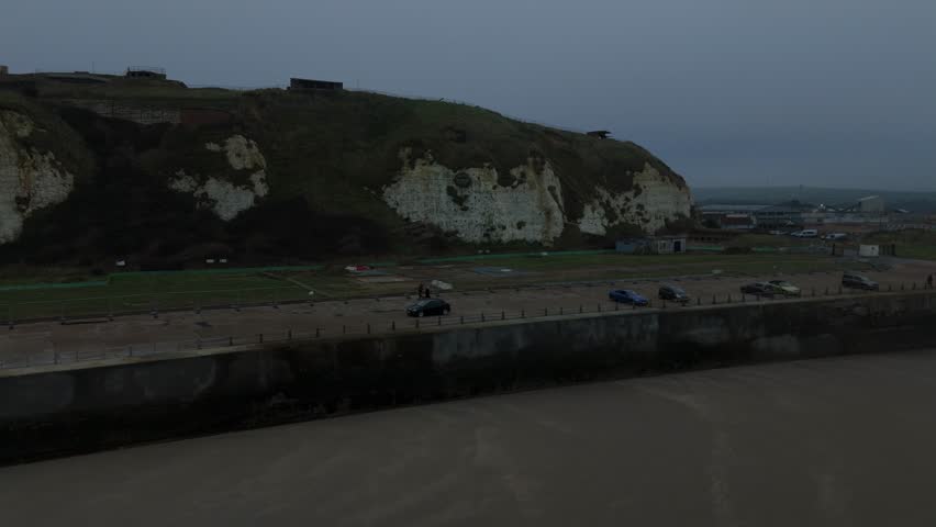 Newhaven harbour, Winter aerial view landscape