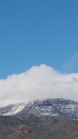 Storm Clouds over the peak of Mingus Mountain Timelapse Vertical Video