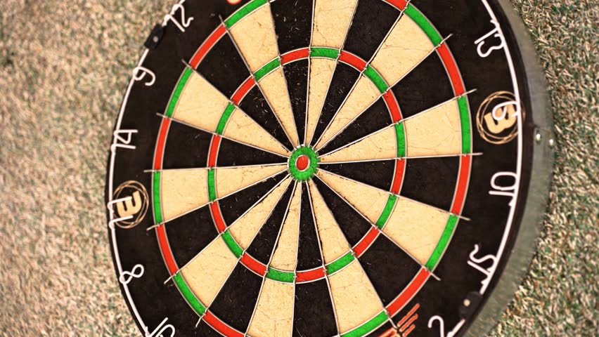 Throwing a dart at a target in a game of darts