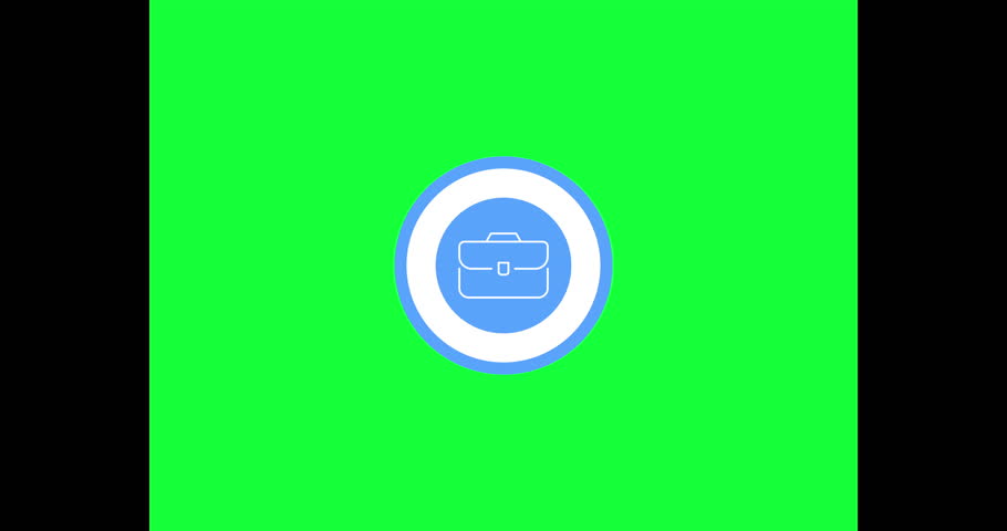 Briefcase 3D icon. Business bag Icon. Briefcase Icon on Coin Rotation. With Green Screen