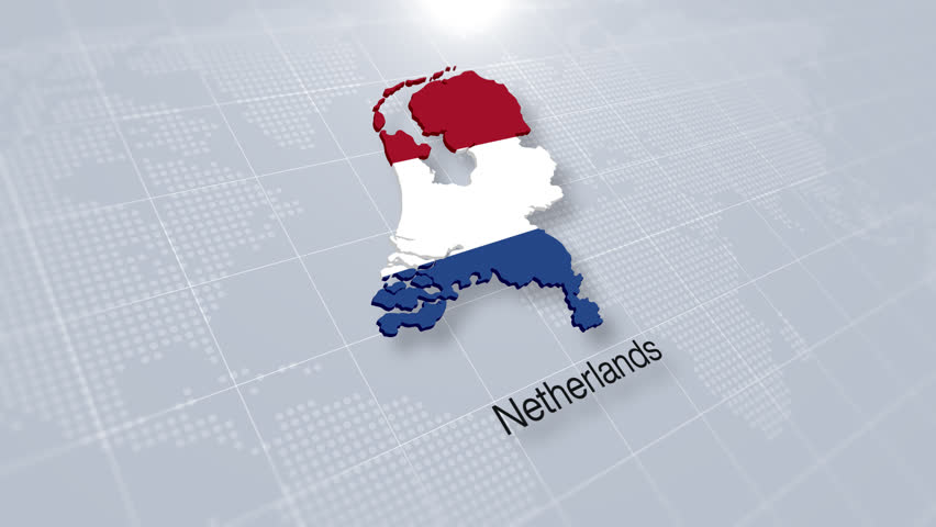 Netherlands Country Map Displayed On Modern Clean White Background