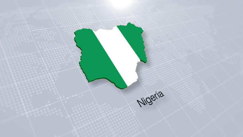 Nigeria Country Map Displayed On Modern Clean White Background