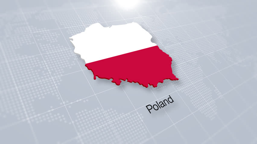 Poland Country Map Displayed On Modern Clean White Background