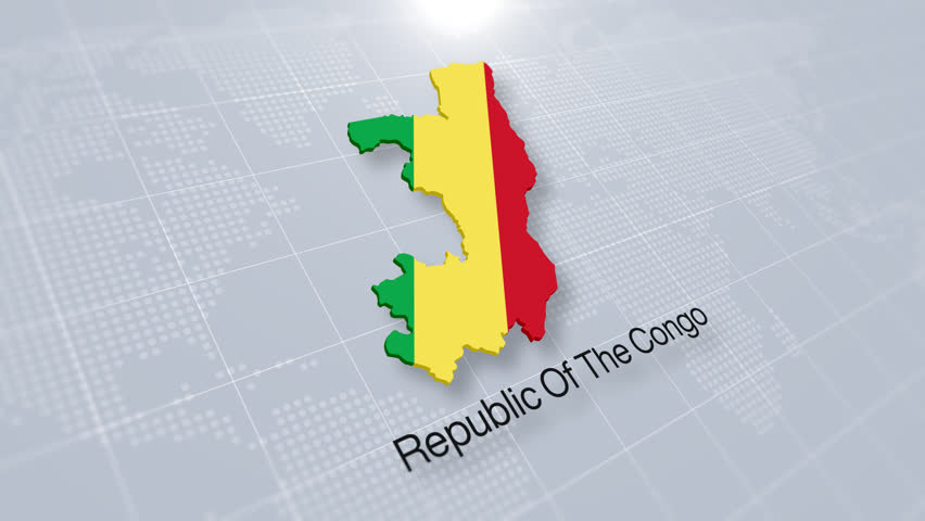Republic Of The Congo Country Map Displayed On Modern Clean White Background