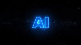 Glowing blue ai letters appearing on a nebula space background - Powered by Shutterstock - Get 15% off with code: PIKWIZARD15
