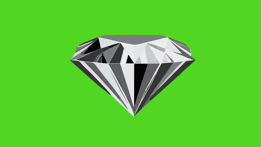 Green screen animated 3D diamond icon