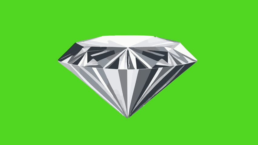 Green screen animated 3D diamond icon