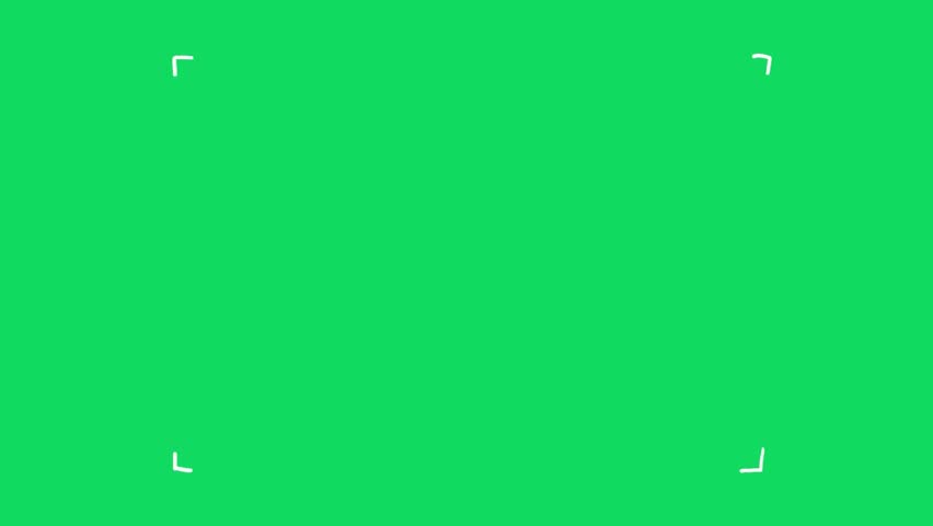 2d animated viewfinder camera green screen chroma key animation white view finder recording motion graphics rec