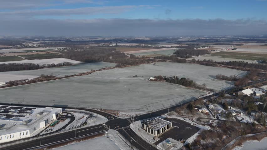 A Breathtaking drone footage captures the serene beauty of Waterloo blanketed in snow