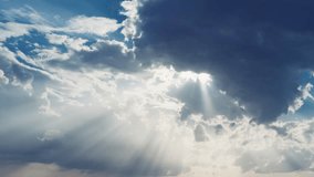 Majestic Timelapse Sky with Sunbeams Shining Through Dramatic Clouds - Powered by Shutterstock - Get 15% off with code: PIKWIZARD15