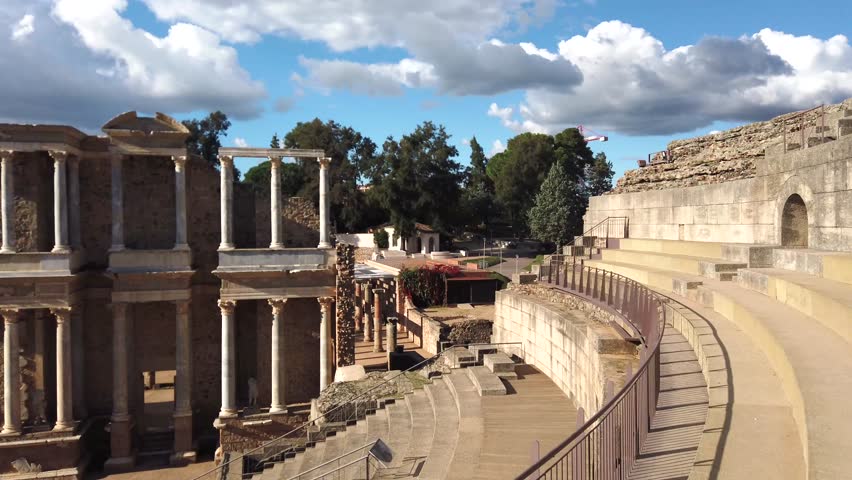 General view of the Roman theater of Mérida, Spain