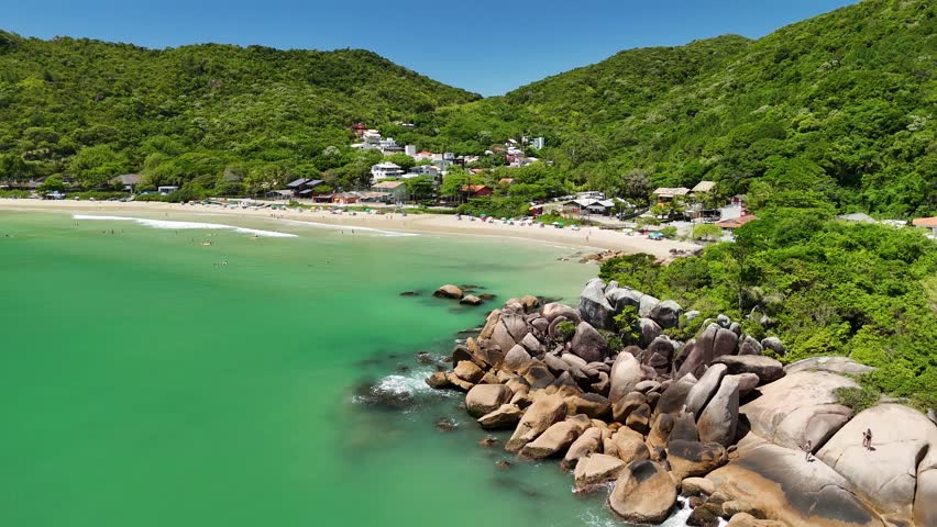 Aerial view of Conceição Beach - Bombinhas, Santa Catarina, Brazil