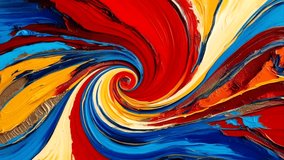 Abstract swirling vortex of vibrant red, blue, yellow, and gold oil paint. - Powered by Shutterstock - Get 15% off with code: PIKWIZARD15