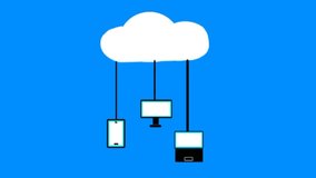 Cloud storage icon. It seamlessly integrates with devices like smartphones, laptops, and computers, enabling easy synchronization and backup of files - Powered by Shutterstock - Get 15% off with code: PIKWIZARD15