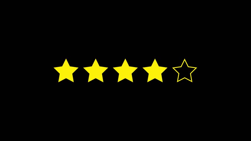 4 Stars Rating Out of 5 Stars, User Feedback Animation, Review Feedback