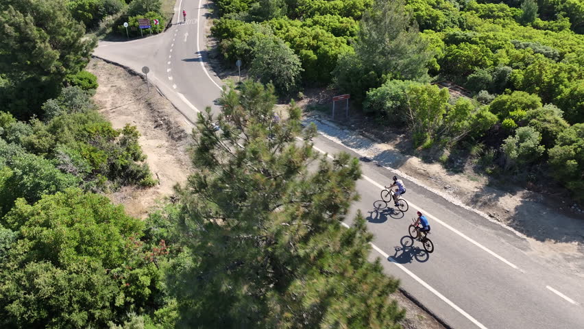Gelibolu cycle race, aerial footage, Canakkale, oe01
