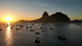 Many Small Boats in Botafogo Bay With Sugarloaf Mountain in the Horizon on Sunrise in Rio de Janeiro, Brazil - Powered by Shutterstock - Get 15% off with code: PIKWIZARD15