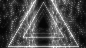 Futuristic Neon Triangle Tunnel Animation with Glowing Particles and Endless Depth 4k - Powered by Shutterstock - Get 15% off with code: PIKWIZARD15