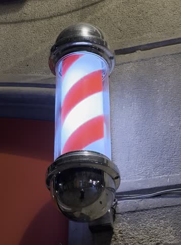 Typical and characteristic lights of male barbershops