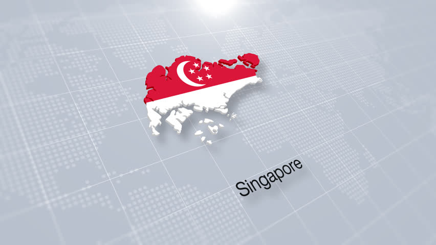 Singapore Country Map Displayed On A Modern Clean White Background. Map Of Singapore