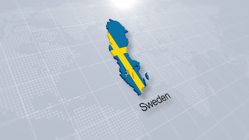 Sweden Country Map Displayed On A Modern Clean White Background.Map Of Sweden