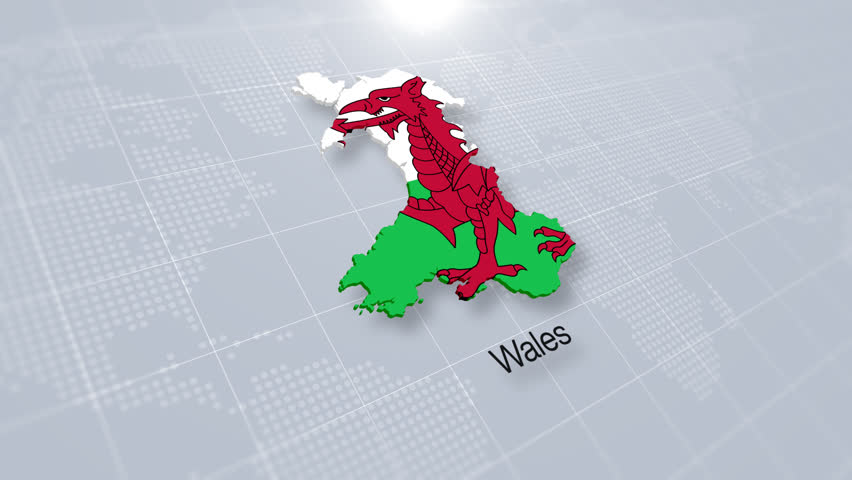Wales Country Map Displayed On A Modern Clean White Background. Map Of Wales