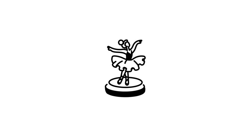 Ballet trophy animated icon in hand drawn style 

