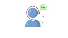 flat Customer service icon animation motion graphic, flat unisex customer service animation, looped alpha channel video - Powered by Shutterstock - Get 15% off with code: PIKWIZARD15
