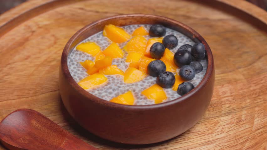 Mango, Blueberry and Chia Seed Pudding
