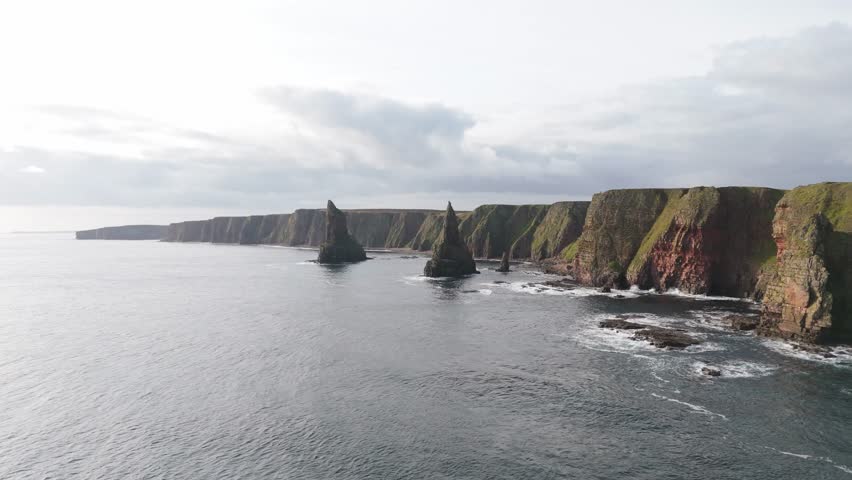 Stacks of Duncansby wide view on a clear day