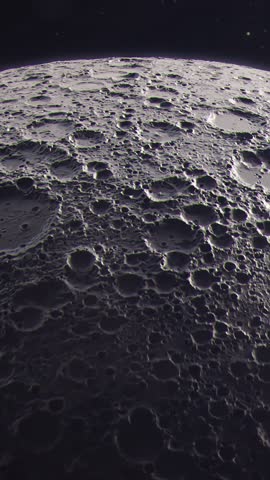 Vertical Moon Reveal With Zoom in to Show Planet Earth