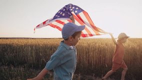 Cute Little Boys - American Patriot Kids Running With National Flag. Usa, 4Th  - Powered by Shutterstock - Get 15% off with code: PIKWIZARD15