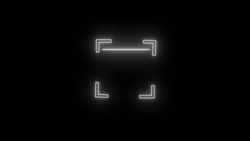 Neon line QR code animated lineal symbol icon. Scanning QR code symbol. Futuristic laser background. Seamless loop. 4k video