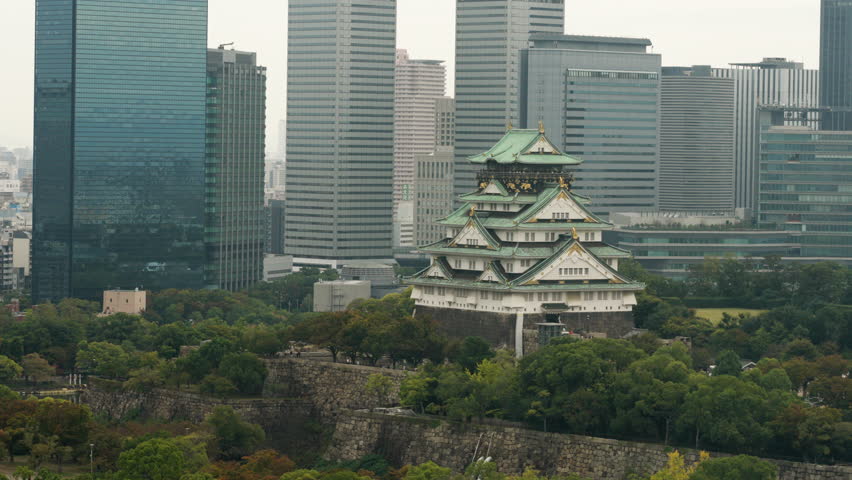 Osaka Castle (Osakajo), one of the most famous landmarks in Japan